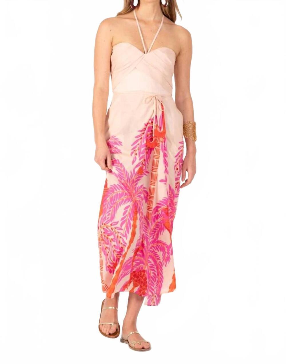NEW POUPETTE ST BARTH long dress in pink palmrott